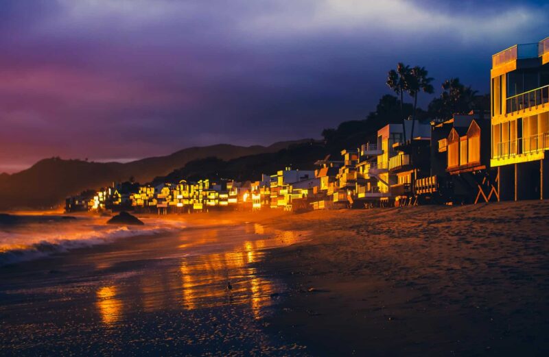Malibu Strand bei Sonnenuntergang