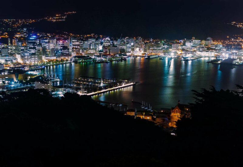 Wellington bei Nacht, Neuseeland